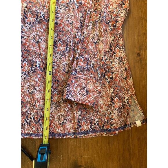 Georg Roth Los Angeles Blouse XS Paisley Popover long sleeve tunic top - Picture 9 of 11